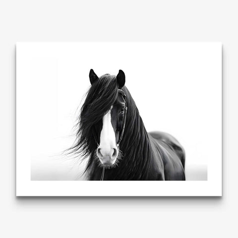 Vertical black horse artwork