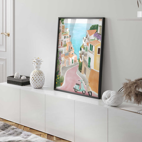 Vespa by the sea artwork