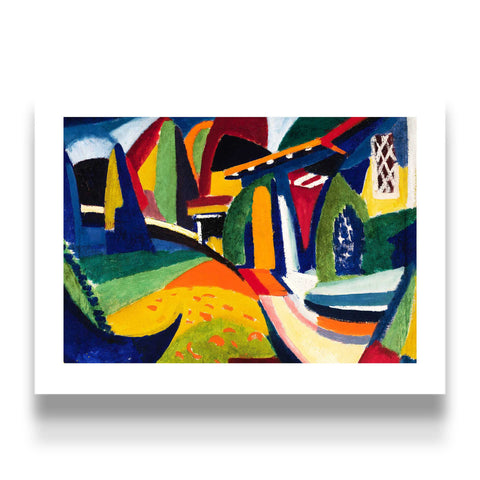 Vibrant abstract architectural painting
