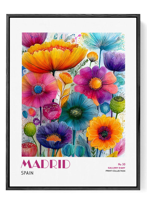 Vibrant botanical artwork inspired by Spain