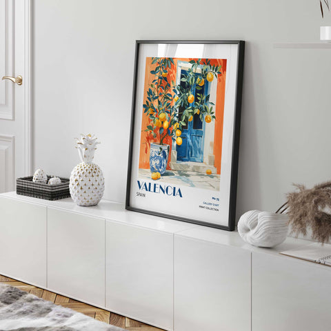 Vibrant citrus wall print Valencia illustration