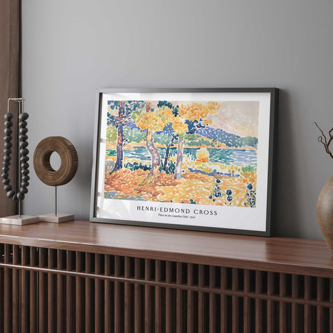 Vibrant seaside pine trees art print