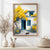 Vibrant watercolor print with cat and yellow blooms