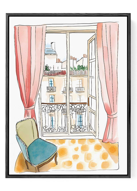 View from a French window print

