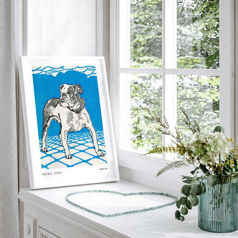 Vintage dog artwork bold print