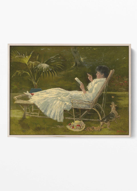 Vintage impressionist garden painting