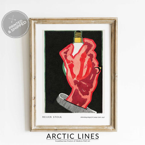 Vintage modernist lamp poster home decor