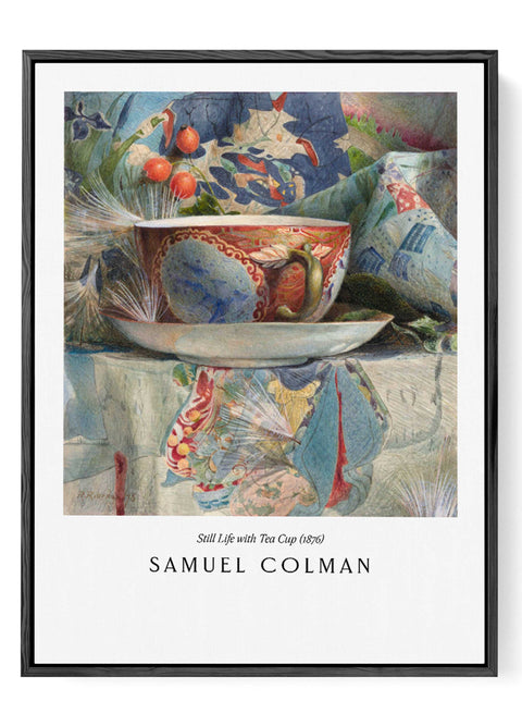 Vintage porcelain tea cup painting wall art