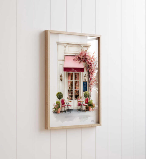 Vintage style European cafe poster for kitchen wall decor