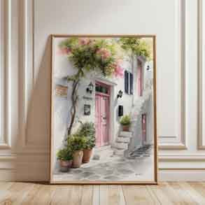 Vintage style European coastal poster for living room wall decor