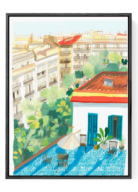 Sunny Mediterranean Terrace Art Print