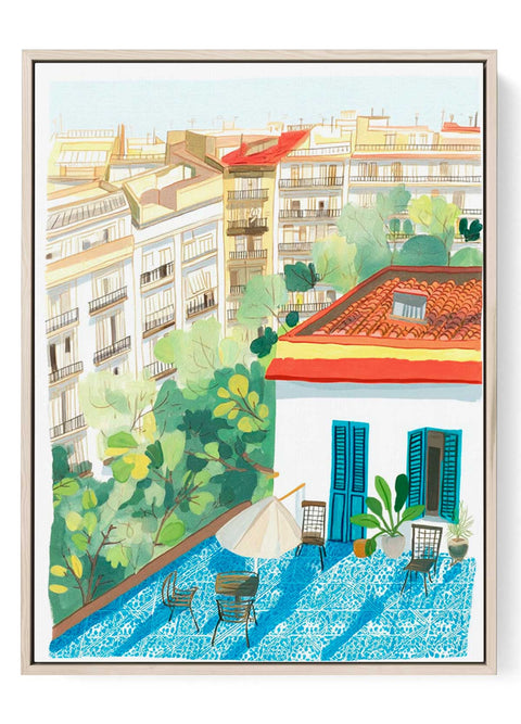 Sunny Mediterranean Terrace Art Print