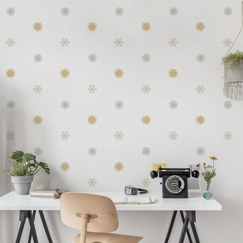 Waffle daisy wall stickers

