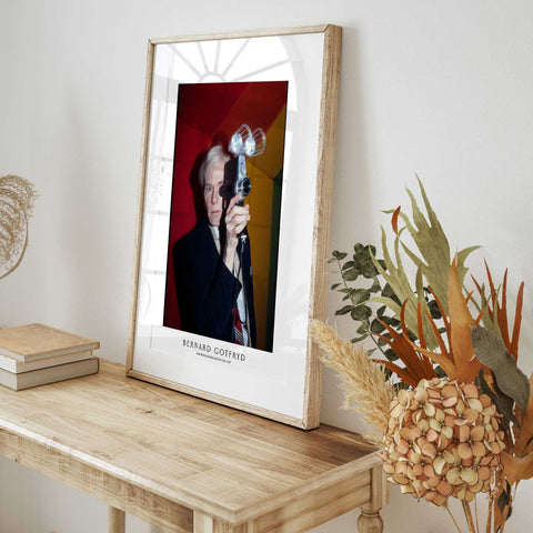 Warhol holding camera fine art print