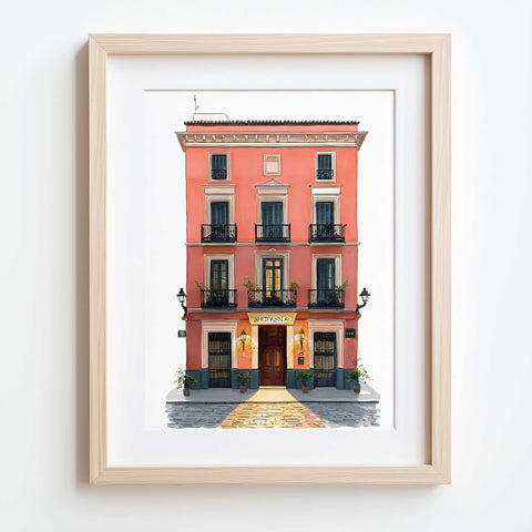 Warm-toned European street painting