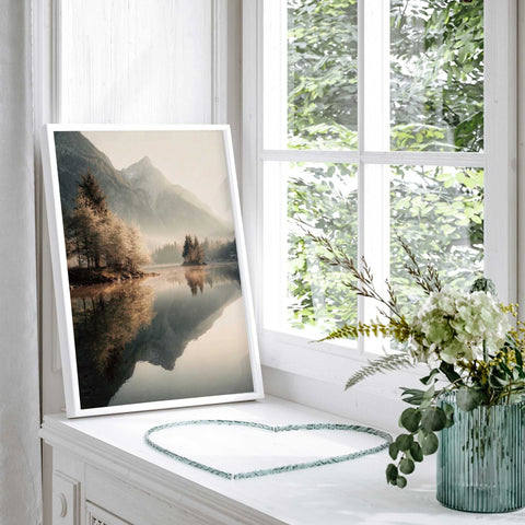 Warm alpine forest landscape print