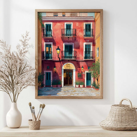 Warm tones Mediterranean wall print