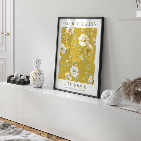 Warm yellow flower wallpaper inspired art