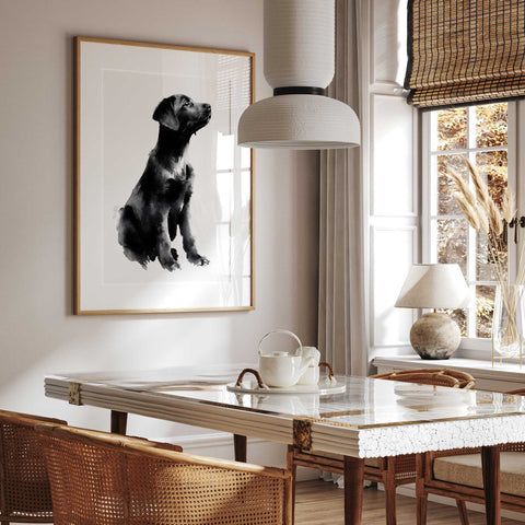 Watercolor Labrador dog artwork poster