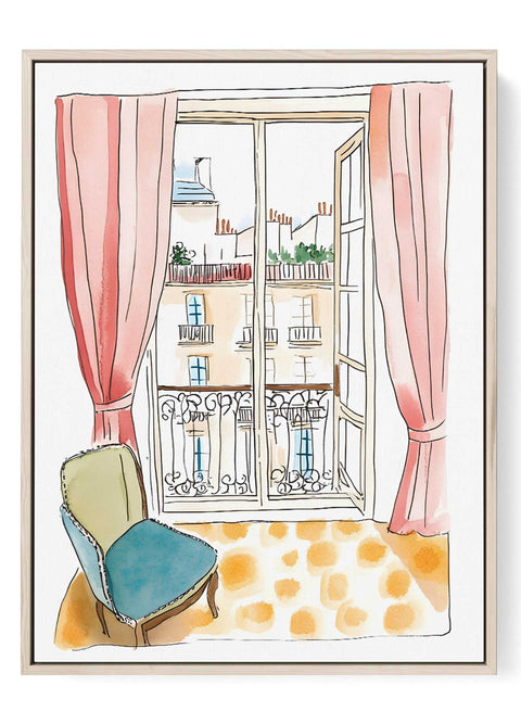 Watercolor art of Paris apartment

