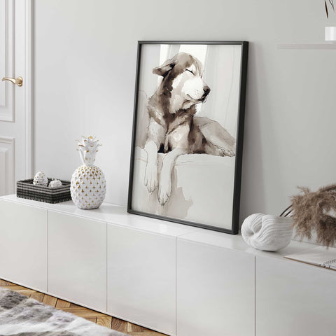 Watercolor beagle dog illustration