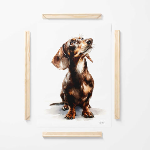 Watercolor dachshund modern home decor