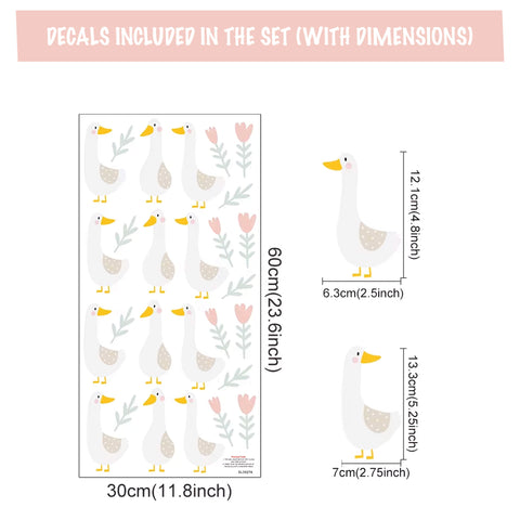 Watercolor ducklings wall decals




