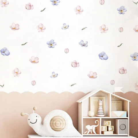 Watercolor flower wall decals