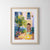 Watercolor garden with citrus trees and tiles