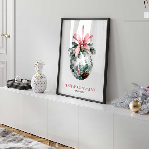 Watercolor holiday ornament illustration