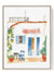 Watercolor house with outdoor seating