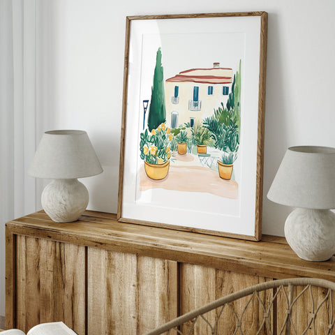 Tuscany Garden Watercolor Art Print