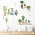 Watercolor potted plant wall stickers