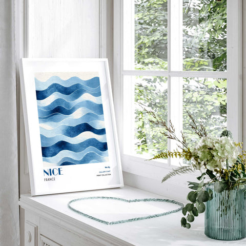 Watercolor sea waves modern wall art Nice print