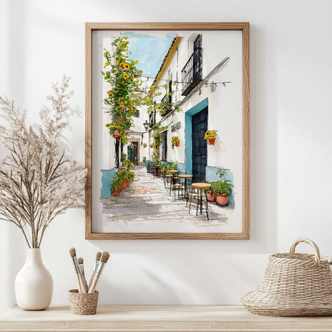 Watercolor travel street print