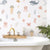 Watercolor ocean fish wall stickers for living room decor