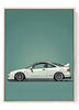 White Japanese Sport Coupe Minimalist Vector Art Print – Sleek Automotive Wall Decor