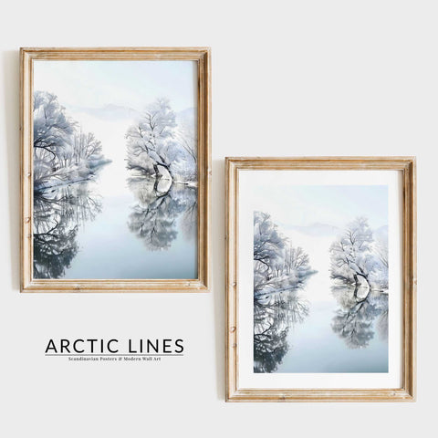 White and soft grey color palette in a sophisticated landscape line art print.