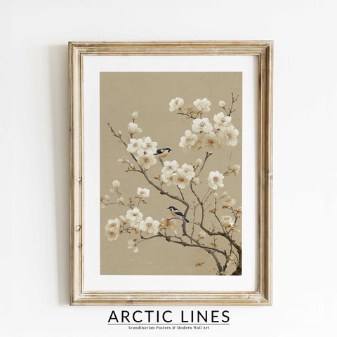 White blossom floral wall art