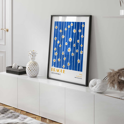 White flower Prague artwork print for gallery wall