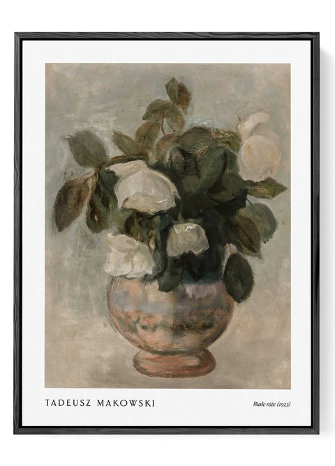 White roses still life wall art