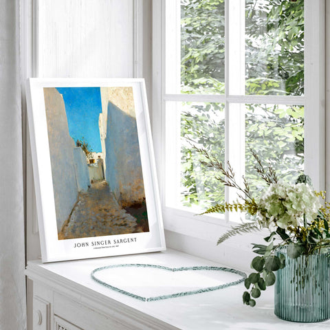 Whitewashed architecture wall art