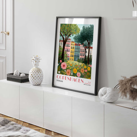 Wildflower cityscape wall print