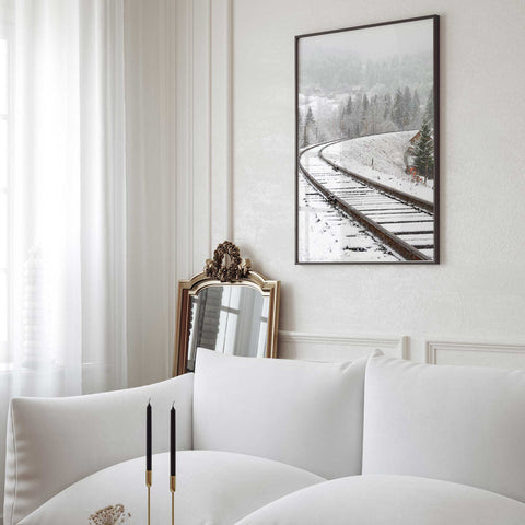 Snowy Railway Track - oakposter
