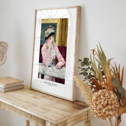 Woman in café manet reproduction