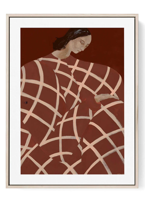 Woman in red dress abstract art print