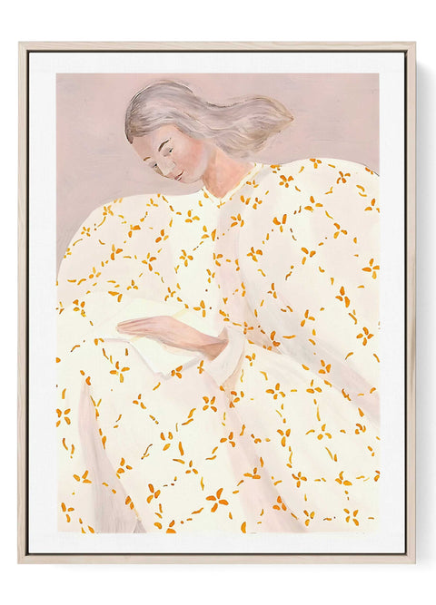 Woman reading minimalist wall art print
