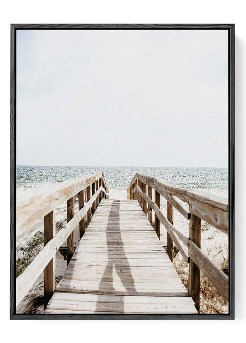 Wooden pier ocean horizon art print