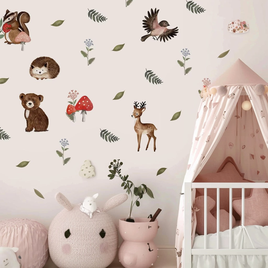 Woodland Animal Wall Decals for Kids Room– oakposter