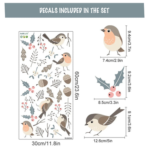 Woodland Bird Stickers For Nursery
